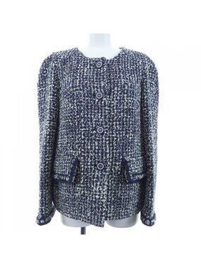 Chanel Collarless Jacket Navy